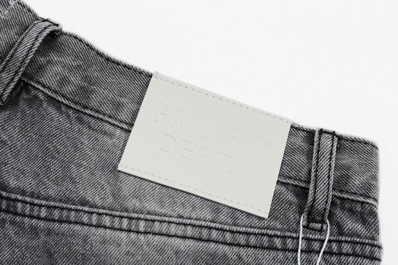 p230 (detail picture) 639#Gallery Dept New Basic Washed Smoke Gray Flared Splicing Jeans American Retro Casual Pants Smoke Gray S~XL